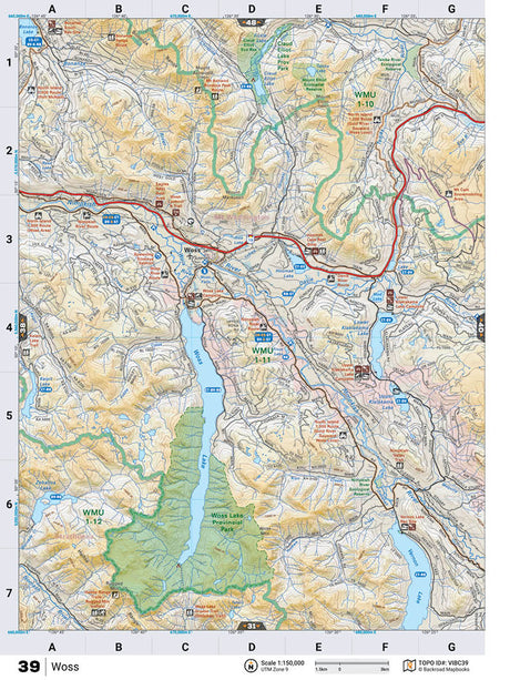 VIBC39 Wall Map - Woss - Backroad Maps