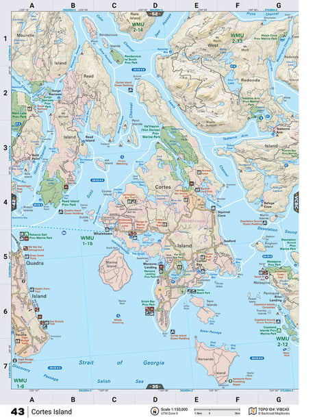 VIBC43 TOPO Map - Cortes Island - Backroad Maps
