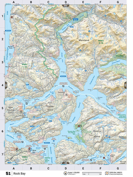 VIBC51 TOPO Map - Rock Bay - Backroad Maps