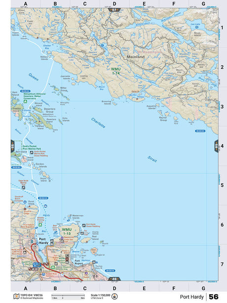 VIBC56 TOPO Map - Port Hardy - Backroad Maps