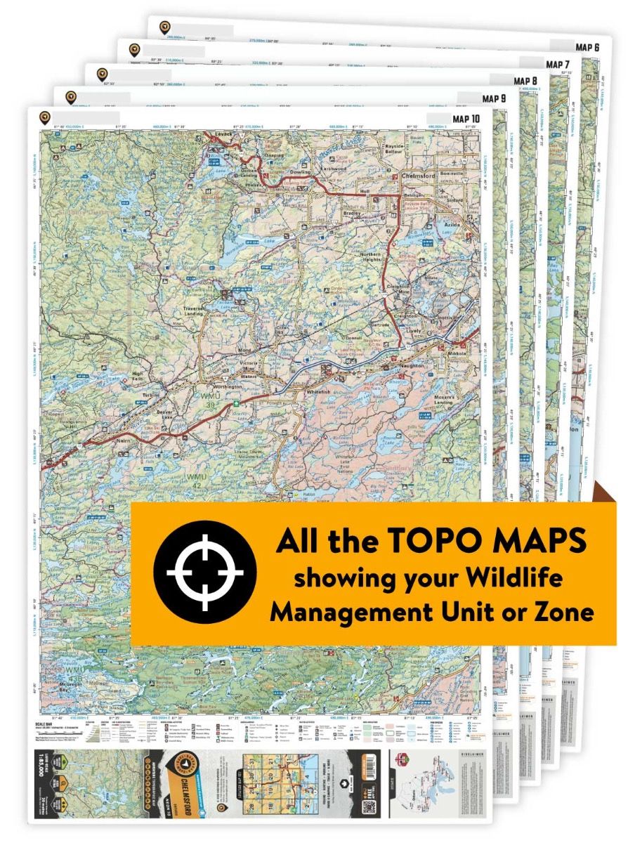 WMU 1A Ontario Hunting Bundle - Northern Ontario (8 maps) - Backroad Maps