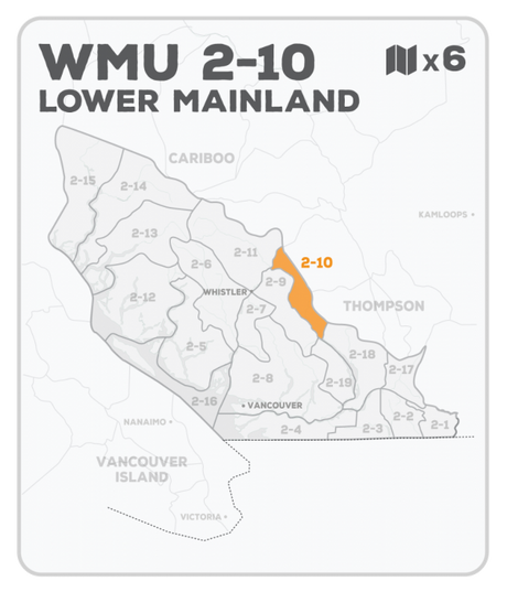 WMU 2-10 Hunting Bundle - Lower Mainland Region BC (6 maps) - Hunting Bundle