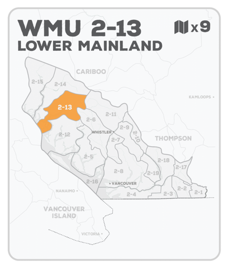 WMU 2-13 Hunting Bundle - Lower Mainland Region BC (9 maps) - Hunting Bundle