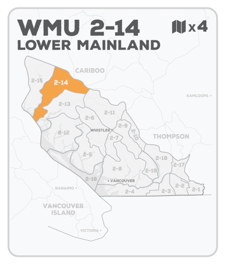 WMU 2-14 Hunting Bundle - Lower Mainland Region BC (9 maps) - Hunting Bundle