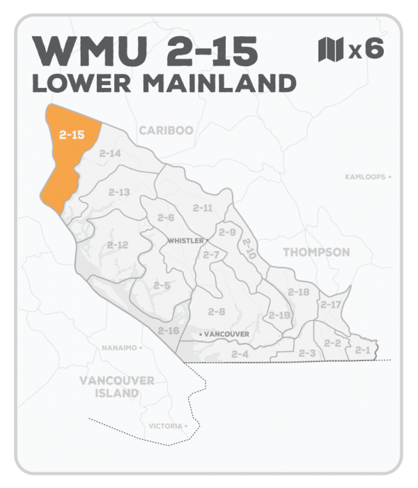 WMU 2-15 Hunting Bundle - Lower Mainland Region BC (6 maps) - Hunting Bundle