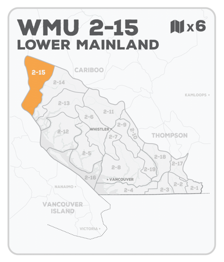 WMU 2-15 Hunting Bundle - Lower Mainland Region BC (6 maps) - Hunting Bundle