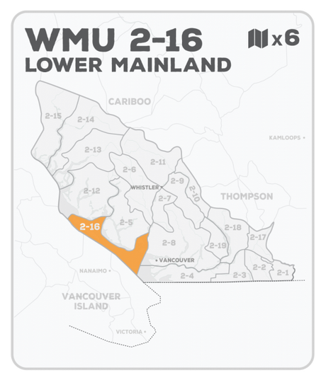 WMU 2-16 Hunting Bundle - Lower Mainland Region BC (6 maps) - Hunting Bundle