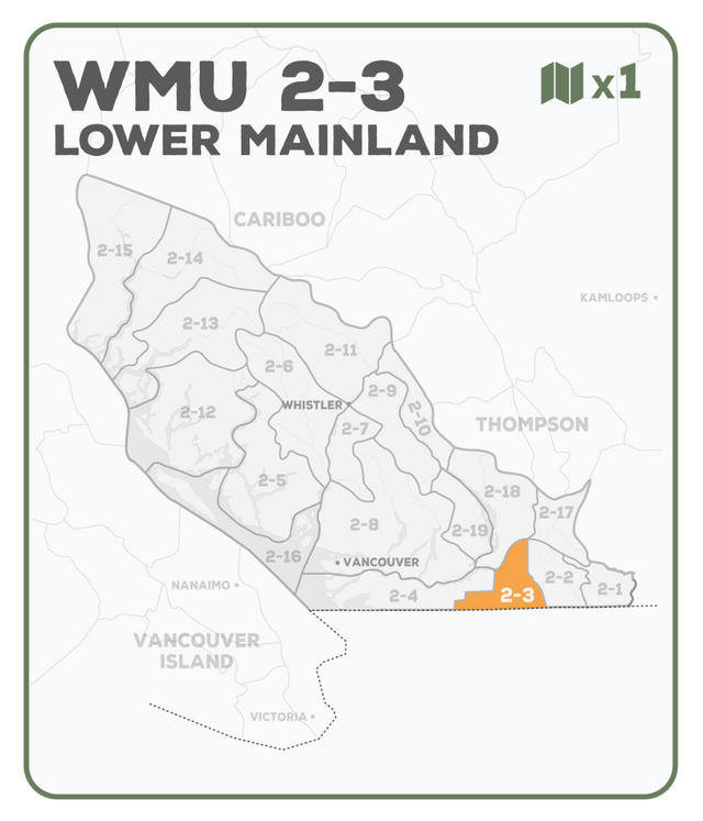 WMU 2-3 Lower Mainland Region - Hunting Topo BC - Backroad Maps