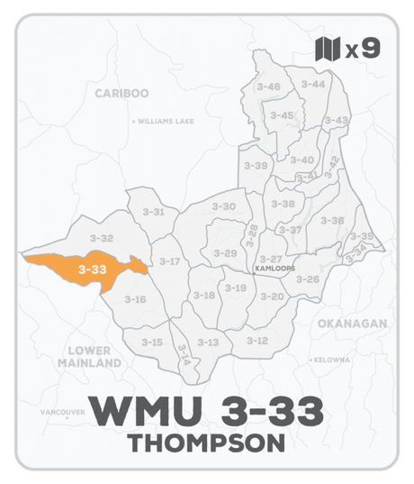 WMU 3-33 Hunting Bundle - Thompson Region BC (9 maps) - Hunting Bundle
