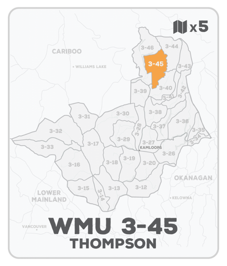 WMU 3-45 Hunting Bundle - Thompson Region BC (5 maps) - Hunting Bundle