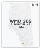 WMU 305 Hunting Bundle - South Porcupine Hills Alberta (5 maps) - Hunting Bundle