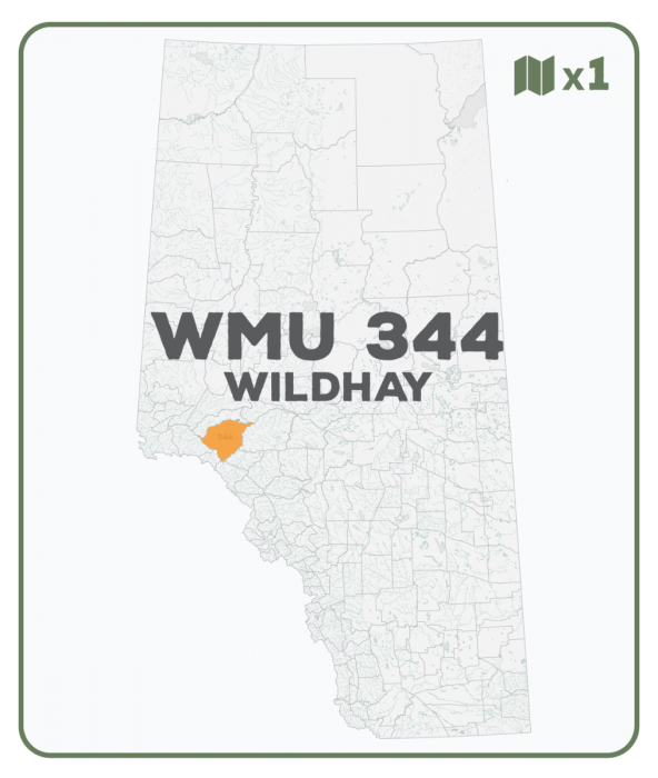 WMU 344 Wildhay - Hunting Topo Alberta - Backroad Maps