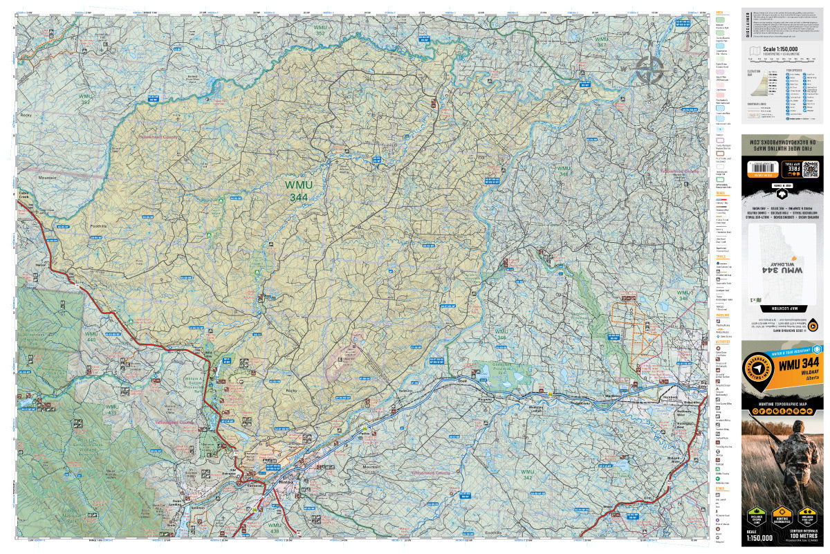 WMU 344 Wildhay - Hunting Topo Alberta - Backroad Maps