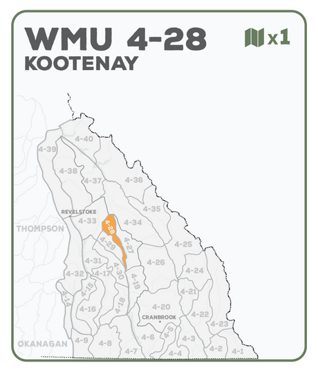 WMU 4-28 Kootenay Region - Hunting Topo BC - Backroad Maps
