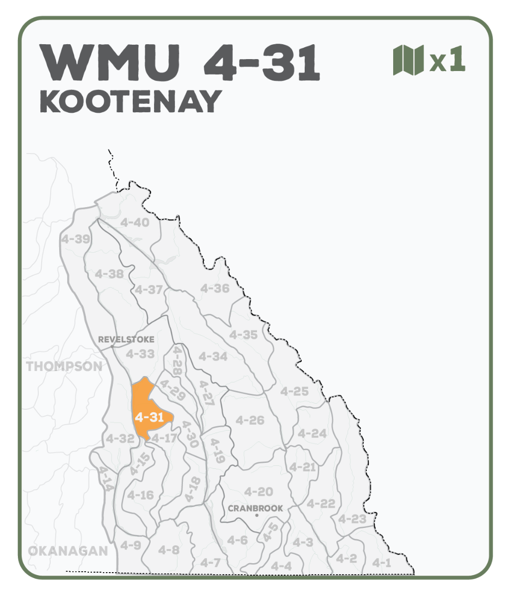 WMU 4-31 Kootenay Region - Hunting Topo BC - Backroad Maps