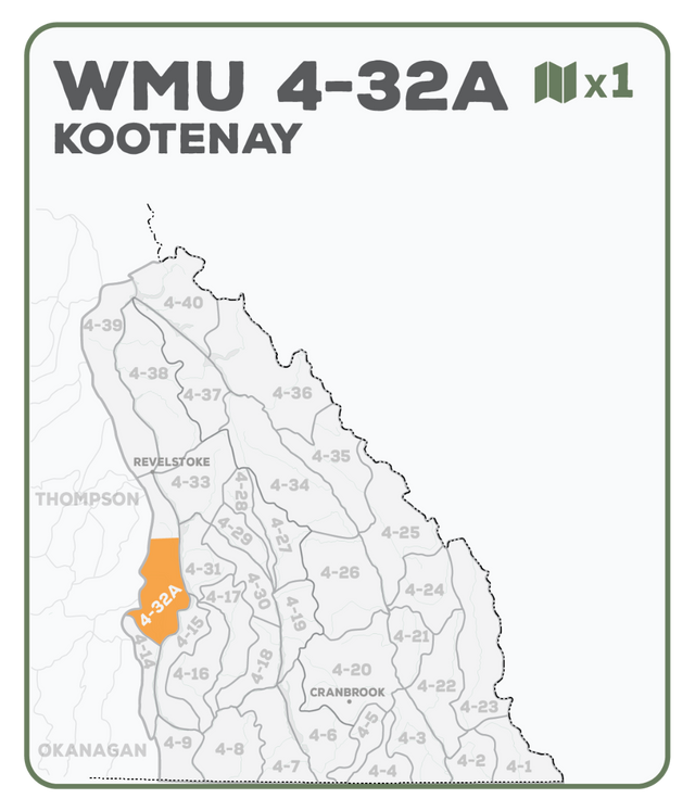 WMU 4-32 Zone A Kootenay Region - Hunting Topo BC - Backroad Maps