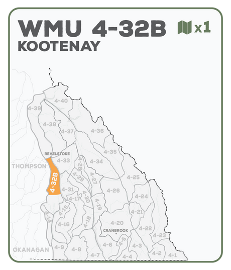 WMU 4-32 Zone B Kootenay Region - Hunting Topo BC - Backroad Maps