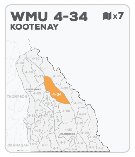 WMU 4-34 Hunting Bundle - Kootenay Region BC (7 maps) - Hunting Bundle