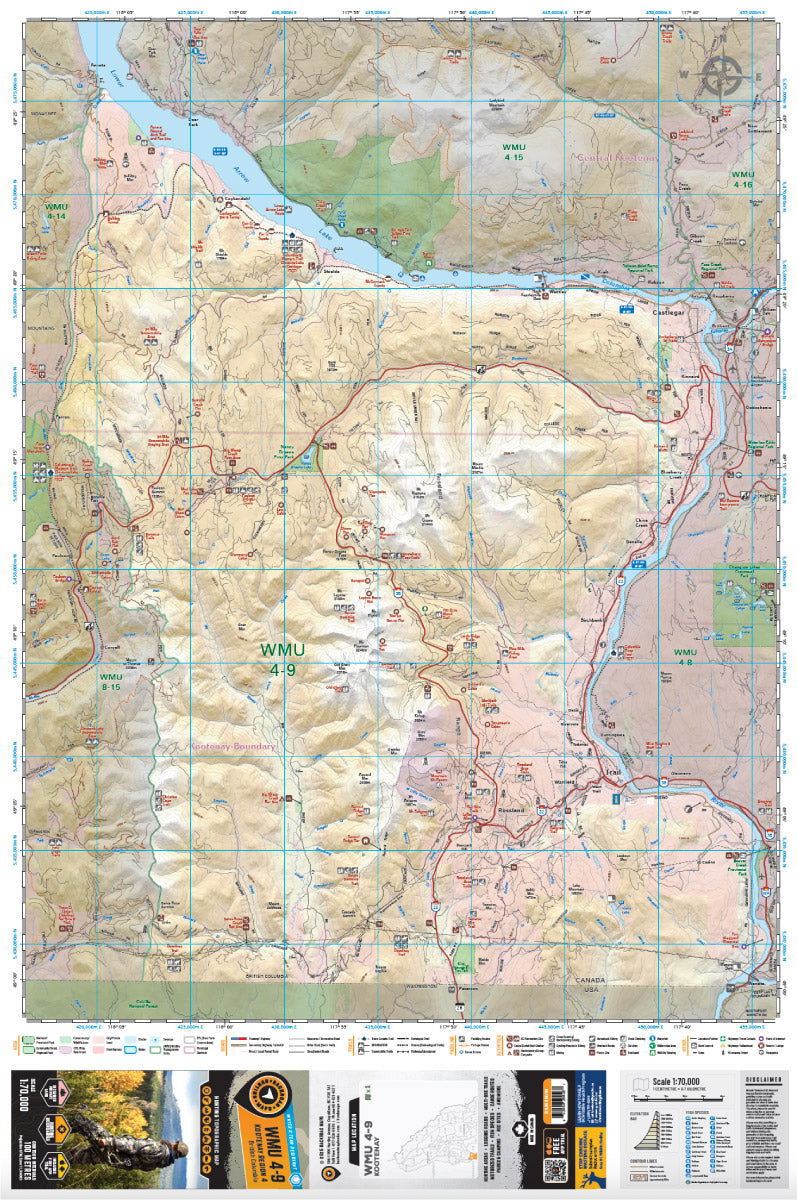 WMU 4-9 Kootenay Region - Hunting Topo BC - Backroad Maps