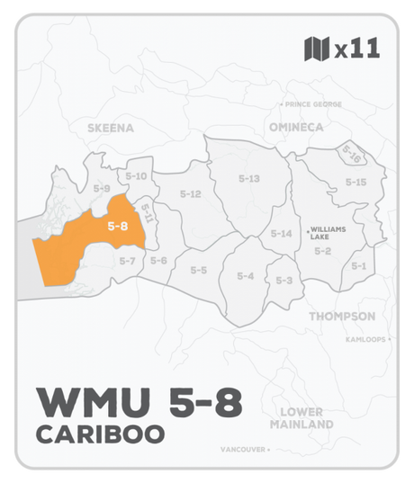 WMU 5-8 Hunting Bundle - Cariboo Region BC (11 maps) - Hunting Bundle