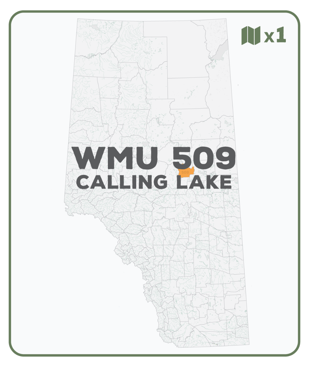 WMU 509 Calling Lake - Hunting Topo Alberta - Backroad Maps
