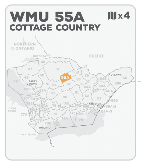 WMU 55A Hunting Bundle - Cottage Country Ontario (4 maps) - Hunting Bundle