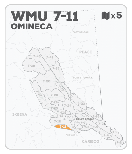 WMU 7-11 Hunting Bundle - Omineca Region BC - Backroad Maps