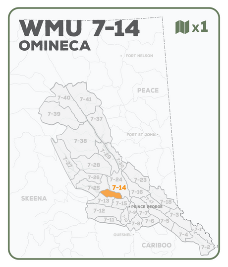 WMU 7-14 Omineca Region - Hunting Topo BC - Backroad Maps
