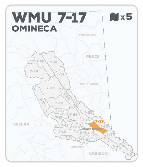 WMU 7-17 Hunting Bundle - Omineca Region BC - Backroad Maps