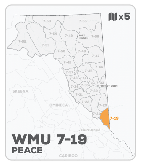 WMU 7-19 Hunting Bundle - Peace Region BC (5 maps) - Hunting Bundle
