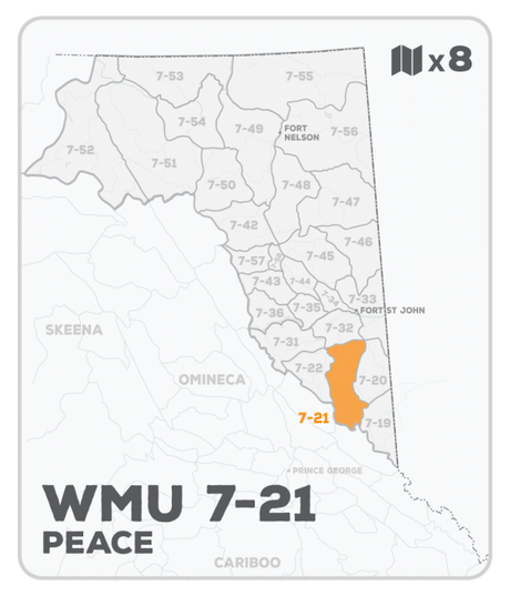 WMU 7-21 Hunting Bundle - Peace Region BC (8 maps) - Hunting Bundle