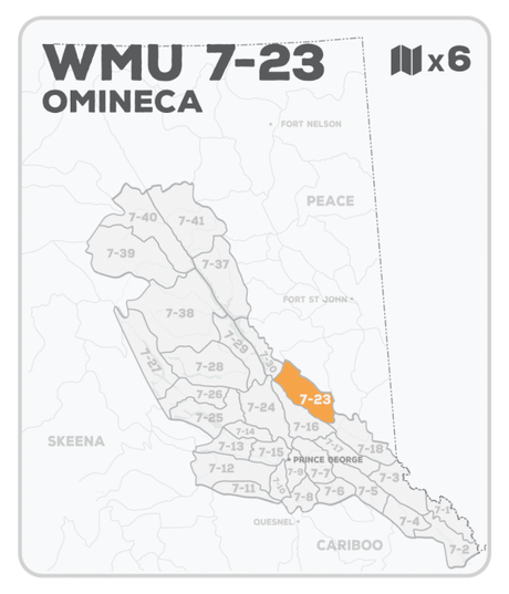 WMU 7-23 Hunting Bundle - Omineca Region BC - Backroad Maps