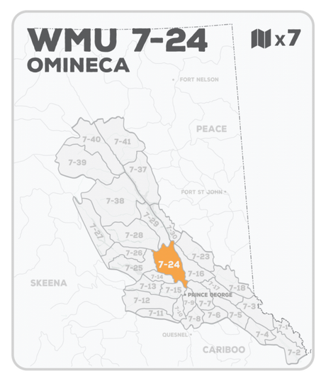WMU 7-24 Hunting Bundle - Omineca Region BC - Backroad Maps