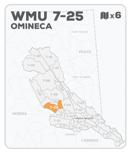 WMU 7-25 Hunting Bundle - Omineca Region BC - Backroad Maps