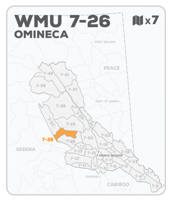 WMU 7-26 Hunting Bundle - Omineca Region BC - Backroad Maps