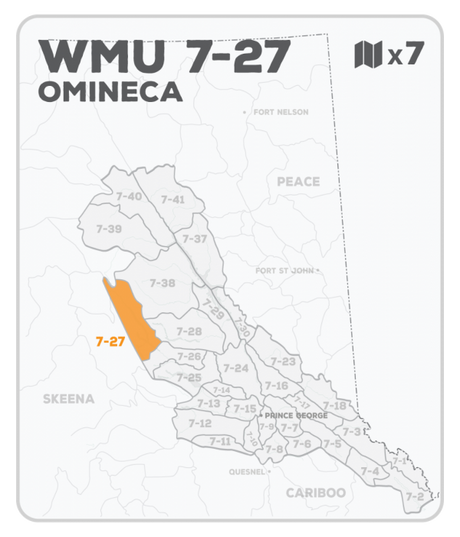 WMU 7-27 Hunting Bundle - Omineca Region BC - Backroad Maps
