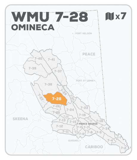 WMU 7-28 Hunting Bundle - Omineca Region BC - Backroad Maps