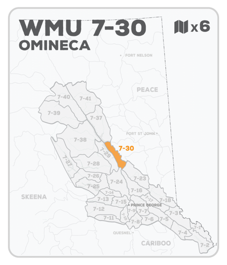 WMU 7-30 Hunting Bundle - Omineca Region BC - Backroad Maps
