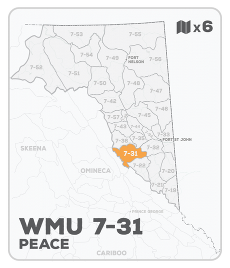 WMU 7-31 Hunting Bundle - Peace Region BC (6 maps) - Hunting Bundle