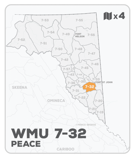 WMU 7-32 Hunting Bundle - Peace Region BC (4 maps) - Hunting Bundle