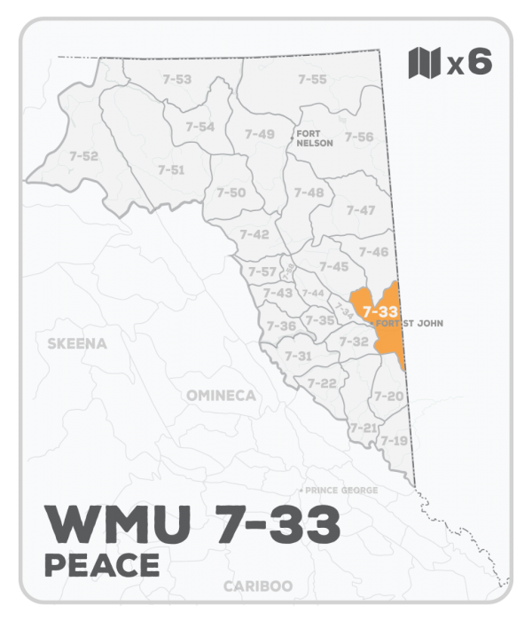 WMU 7-33 Hunting Bundle - Peace Region BC (6 maps) - Hunting Bundle