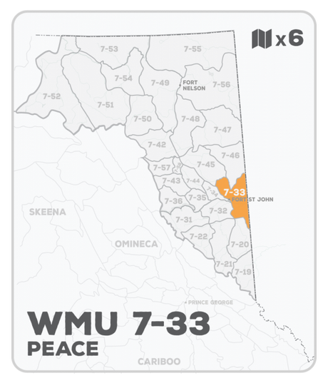 WMU 7-33 Hunting Bundle - Peace Region BC (6 maps) - Hunting Bundle
