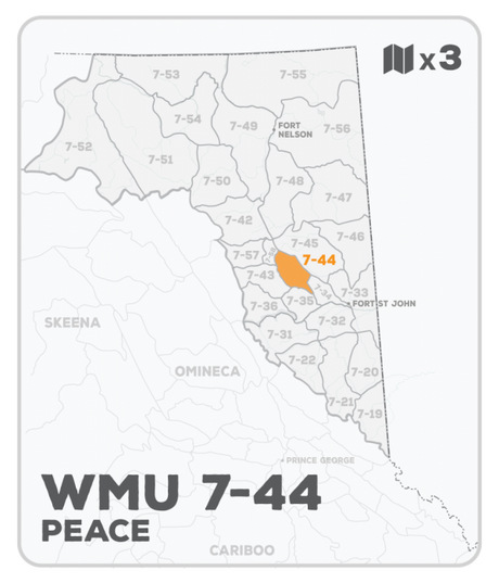 WMU 7-44 Hunting Bundle - Peace Region BC (3 maps) - Hunting Bundle