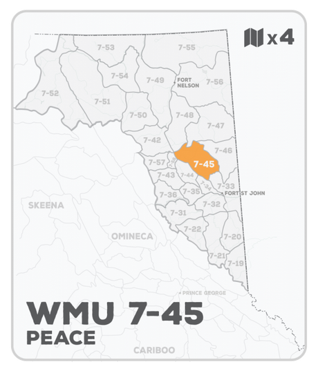 WMU 7-45 Hunting Bundle - Peace Region BC (4 maps) - Hunting Bundle