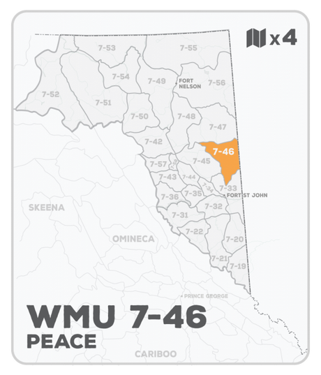 WMU 7-46 Hunting Bundle - Peace Region BC (4 maps) - Hunting Bundle