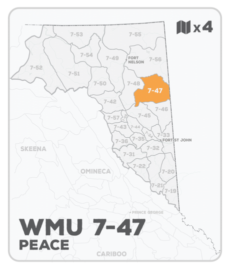 WMU 7-47 Hunting Bundle - Peace Region BC (4 maps) - Hunting Bundle