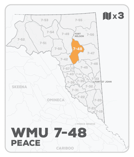 WMU 7-48 Hunting Bundle - Peace Region BC (3 maps) - Hunting Bundle