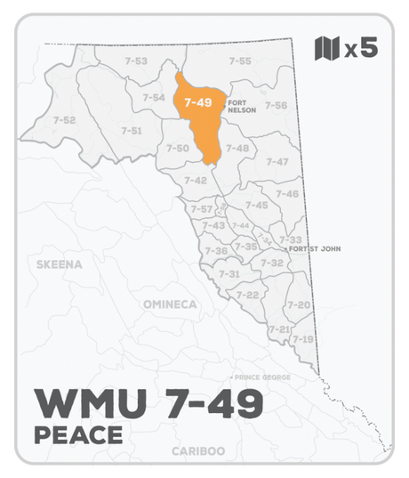 WMU 7-49 Hunting Bundle - Peace Region BC (5 maps) - Hunting Bundle
