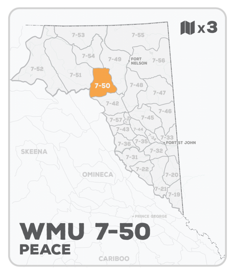 WMU 7-50 Hunting Bundle - Peace Region BC (3 maps) - Hunting Bundle