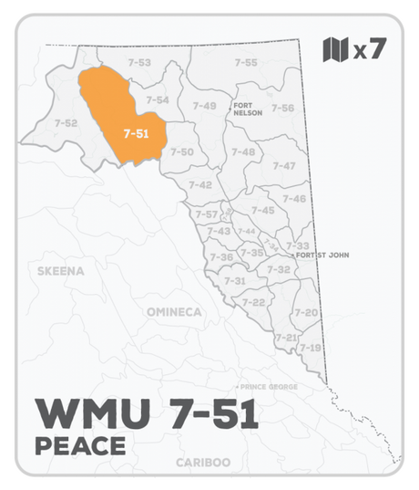WMU 7-51 Hunting Bundle - Peace Region BC (7 maps) - Hunting Bundle